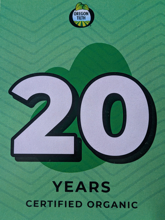 20 Years Certified Organic!!